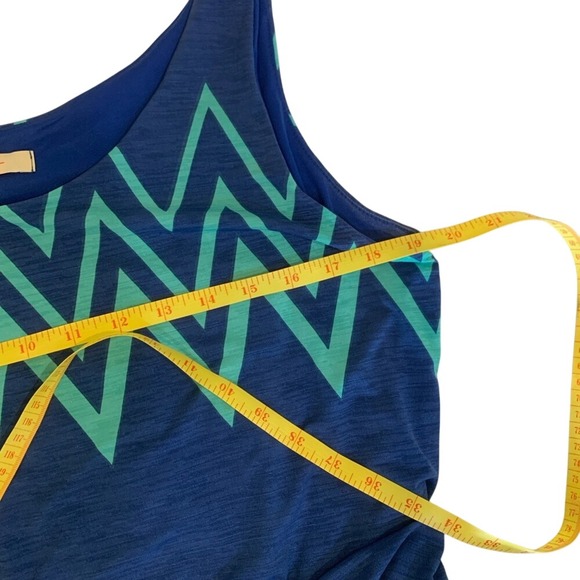 Pomelo Blue Aqua Chevron Maxi Dress Sleeveless NEW Top Size L(12-14) Cruise - Picture 4 of 5